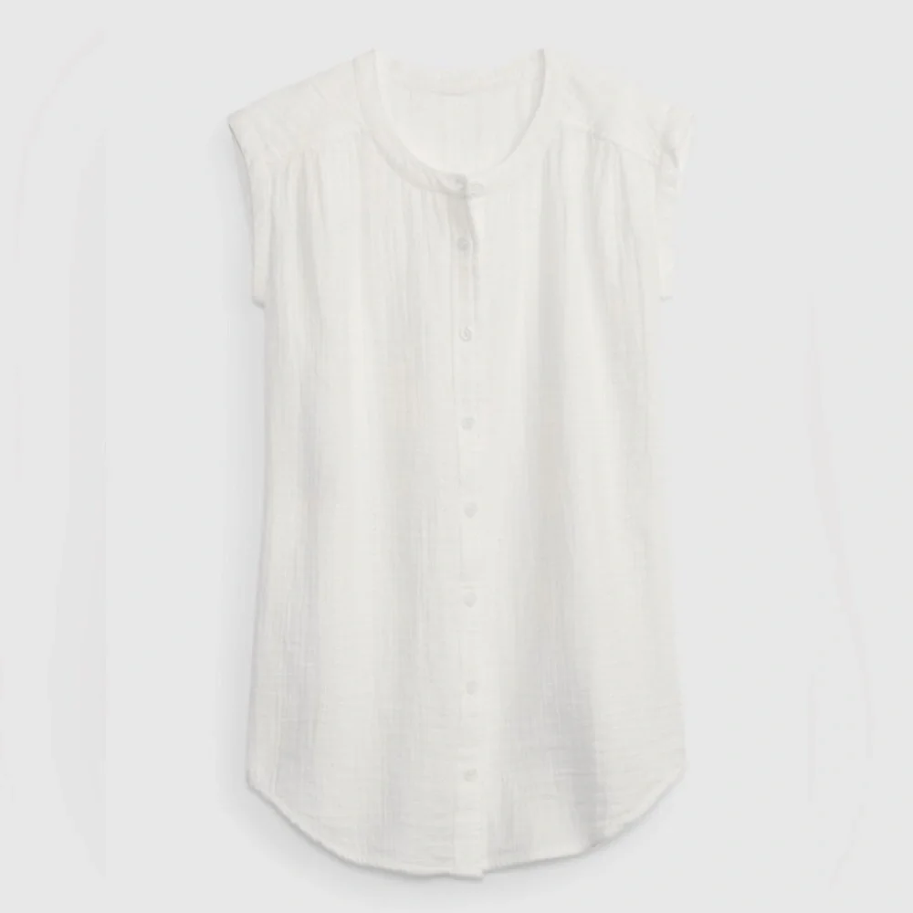 🤍 Gap Kids Crinkle Cotton Tunic Dress -  Size L ✨ Versatile (Women’s Size S Top)